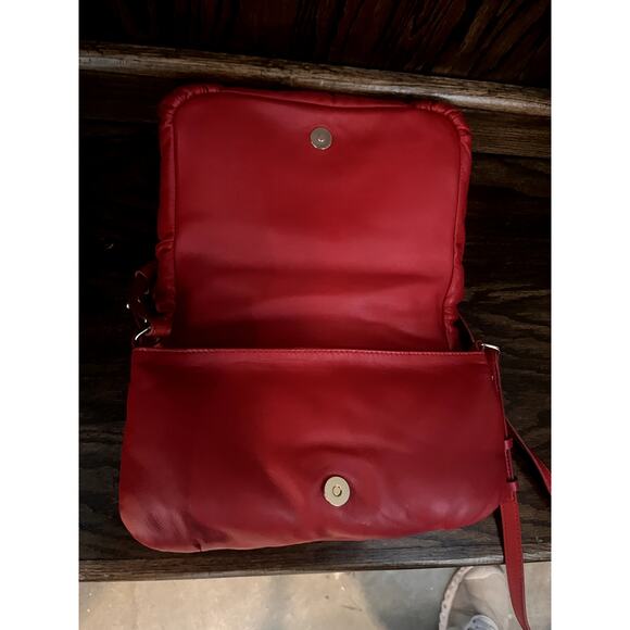 Vince Camuto Genuine Smooth Lamb Leather Bag/Purse Fire Red - Picture 6 of 12